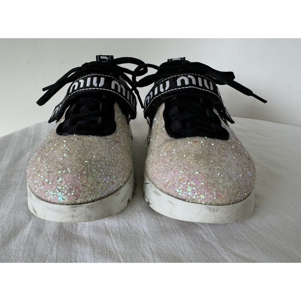 MIU MIU Glitter Platform Sneakers EU 36.5/US 6.5 - Picture 5 of 12